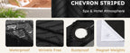 No Hook Shower Curtain and Liner Set, Black Snap in Shower Curtain Ringless Chevron Tufted Cloth Waterproof Washable Fabric Bath Curtain with See Through Top Window for Bathroom Hotel 71" x 74"