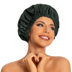 Reusable Shower Cap for Women, Large Waterproof Shower Bonnet Washable Elastic Band Bath Hair Hat for Long Hair, Braids(Pink)