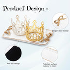 Jewelry Organizer, Decorative Tray for Jewelry, Towel, Storage, Rings, Bracelets, Earrings, Cosmetics, Retro Design, Bow Decor Resin Plate Coquette for Room Decor, White