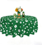 Spring Tablecloth 60 x 60 Inch Round Watercolor Flowers Table Cover Waterproof Wipeable Reusable for Kitchen Restaurant Home Parties Season Decor