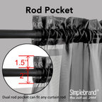 Black Sheer Curtains 63 Inch Length 2 Panels, Rod Pocket Solid Color Window Sheer Curtain Panels, Elegant Curtains & Drapes for Living Room, Bedroom 2 Panels (Black, 42" W x 63" L)