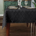 Jacquard Tablecloth Damask Fabric Table Cloth Water Resistant & Wrinkle Free Spillproof Polyester Table Cover for Kitchen Dining Tabletop (Rectangle/Oblong, 52" x 70" (4-6 Seats), Gray)