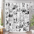 Shower Curtain, Cloth Ombre Black Shower Curtain Set with 12 Hooks, Washable Fabric Black and White Shower Curtain, Rustic Farmhouse Bathroom Shower Curtain, 72x72 Inches