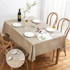 Textured Polyester Tablecloth Rectangle 52x70 Waterproof Spill-Proof Wipeable Table Cloth Wrinkle Free Dining Table Cover for Birthday Farmhouse Spring Tablecloths Up to 36‘'X54''