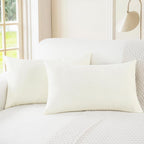 CaliTime Throw Pillow Covers Decorative 18 X 18 Inches Pack of 2 Cozy Chenille Cushion Cases for Couch Sofa Bed Living Room Home Navy Blue