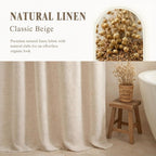 Shower Curtain Beige, Fabric Boho Farmhouse Shower Curtains for Bathroom Cream Cotton Natural Cloth Liner Set 72" W x 72" L