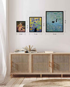 Cat Wall Art Monet Prints Vintage Canvas Wall Art Funny Cat in Water Lilies Posters for Room Bedroom Living Room Bathroom Wall Decor Aesthetic (Size: 8''x10''x1pcs)