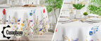 Spring Tablecloth 60x84 Inch for Rectangle Tables - Blooming Flower Spring Decorations for Home - Water Resistant Flower Table Cloth for Party,Table