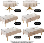 Textured Polyester Tablecloth Rectangle 52x70 Waterproof Spill-Proof Wipeable Table Cloth Wrinkle Free Dining Table Cover for Birthday Farmhouse Spring Tablecloths Up to 36‘'X54''