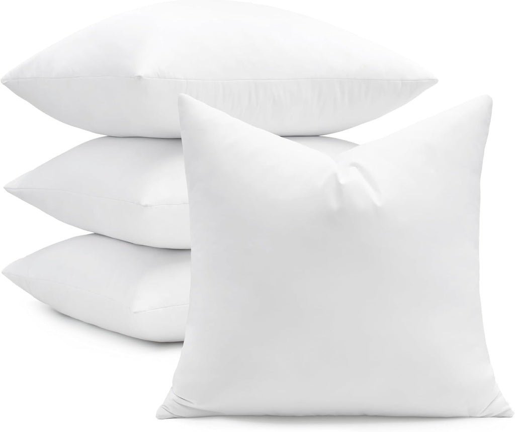 puredown® Feather Down Throw Pillow Inserts 22 x 22 (Pack of 2, White), Big Throw Pillows for Floor, Couch, Bed, Machine Washable