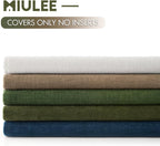 Olive Green Couch Pillow Covers 18x18 Inch, Set of 2 Soft Chenille Decorative Square Throw Pillow Covers Farmhouse for Sofa Living Room Bed