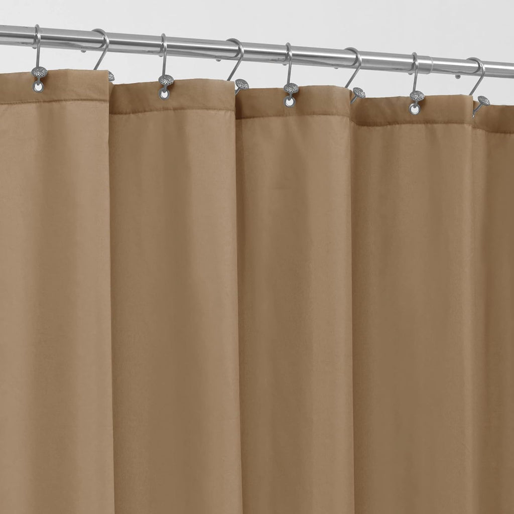 Waterproof Fabric Shower Curtain Soft Hotel Quality - 3 Magnets at Bottom, Premium Black Shower Curtain Liner for Bathroom, Light-Weight Cloth & Washable - 72x72, Black