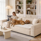 Couch Covers for Dogs Washable, Sofa Cover with Adjustable Straps for 3 Cushion Couch,Non-Slip Pet Couch Protector for Sectional & Leather Sofa, 1PC (Beige, 27.6" x 82.7")