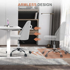 Office Chair, Comfy Desk Chair Rolling Vanity Swivel Task Chairs with Wheels, Wide Seating Armless Height Adjustable Computer Chairs for Home,Bedroom,Student,Adults, Classic Grey