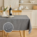Decorelia Faux Linen Round Tablecloths 60 inch, Waterproof Decorative Washable Texture Rustic Circle Table Cloth Cover for Dining Kitchen Party Farmhouse Outdoor(Round (2-4 Seats),Sage Green)