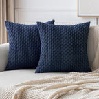 MIULEE Pack of 2 Decorative Throw Pillow Covers 18x18 Inch Soft Boho Striped Textured Corduroy Pillow Covers Spring Modern Farmhouse Home Decor for Couch Bed Sofa Living Room Sage Green