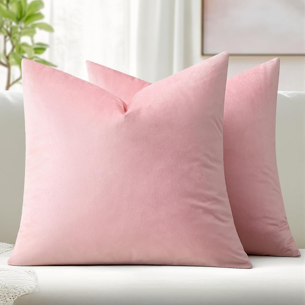 MIULEE Velvet Throw Pillow Covers 18x18 Inch, Pack of 2 - Dark Blue, Super Soft Decorative Square Cushion Cases Modern Luxury Home Decor for Sofa, Couch, Bed, Chair