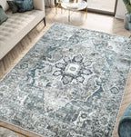 2x3 Rug - Machine Washable Entry Rug with Non-Slip Backing, Ideal for Enteryway, Kitchen, Bathroom, Laundry Room - Vintage, Easy Clean, Durable, Low Pile Rug - (2' x 3')