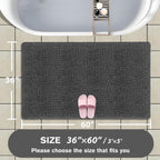 Bathroom Rugs 36 x 60 Inch – Extra Large Bath Mat | Absorbent and Washable Thick Chenille Bath Rugs Non-Slip Runner Rug for Bathroom, Shower, Tub(Gray)